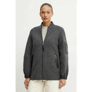 Max Mara Leisure geaca de lana culoarea gri, de tranzitie, oversize, 2426906048600 imagine