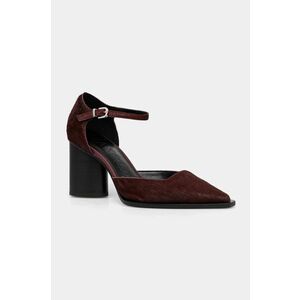 MAX&Co. pantofi de piele culoarea bordo, cu toc drept, 2426526037200 imagine