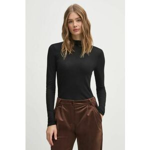 United Colors of Benetton longsleeve din amestec de casmir culoarea negru, cu turtleneck, 3R0KD2013 imagine