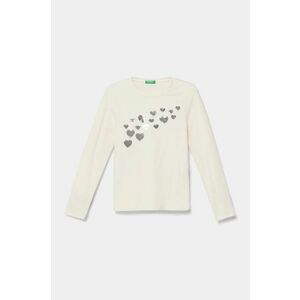 United Colors of Benetton longsleeve copii culoarea bej, 3DKEC10KX imagine