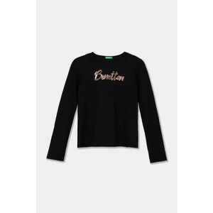 United Colors of Benetton longsleeve din bumbac pentru copii culoarea negru, 3ATNC10L0 imagine