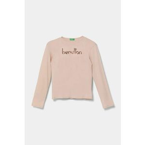 United Colors of Benetton longsleeve din bumbac pentru copii culoarea roz, 3ATNC10L0 imagine