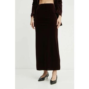 MAX&Co. fustă de catifea culoarea bordo, maxi, drept, 2426776015200 imagine