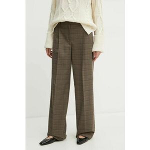 MAX&Co. pantaloni femei, culoarea maro, drept, high waist, 2426136033200 imagine