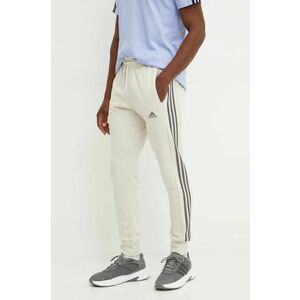 adidas pantaloni de trening din bumbac Essentials culoarea bej, modelator, IW7682 imagine