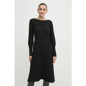 United Colors of Benetton rochie din lână culoarea negru, mini, evazați, 1244DV01U imagine