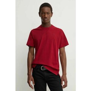 G-Star Raw tricou din bumbac barbati, culoarea rosu, neted, D24449-336 imagine