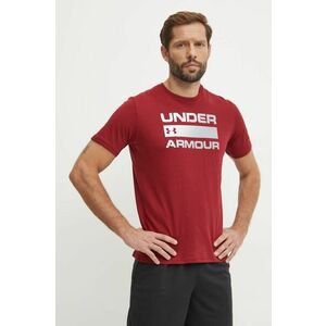 Under Armour tricou de antrenament Team Issue Wordmark culoarea bordo, cu imprimeu, 1329582 imagine