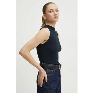 BOSS vesta culoarea albastru marin, cu turtleneck, 50473237 imagine