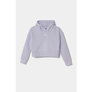 Under Armour bluza copii UA Rival Fleece Crop culoarea violet, cu glugă, melanj imagine