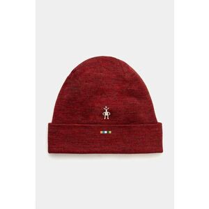 Smartwool beanie cu doua fete Thermal Merino Reversible culoarea bordo, de lana, din tesatura neteda imagine