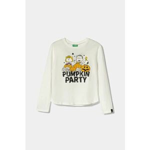 United Colors of Benetton longsleeve din bumbac pentru copii culoarea alb, 3VR5C10OQ imagine