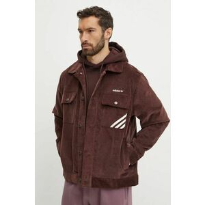 adidas Originals geaca din velur Jacket culoarea maro, de tranzitie, IW3263 imagine