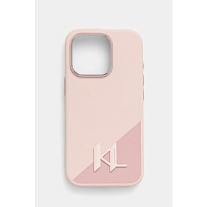 Karl Lagerfeld etui pentru telefon iPhone 16 Pro 6.3 culoarea roz, KLHMP16LSCMKMPCP imagine