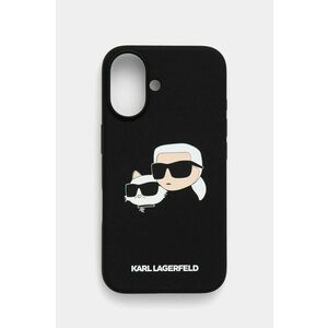 Karl Lagerfeld etui pentru telefon iPhone 16 6.1 culoarea negru, KLHMP16SSKCHPPLK imagine