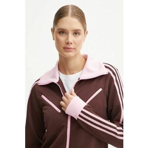 adidas Originals bluza Montreal Tracktop femei, culoarea maro, modelator, JL9629 imagine