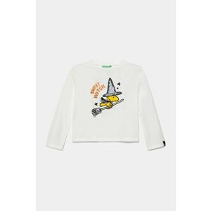 United Colors of Benetton longsleeve din bumbac pentru copii culoarea alb, 3VR5G10JA imagine