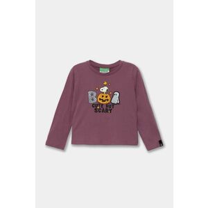 United Colors of Benetton longsleeve din bumbac pentru copii culoarea violet, 3VR5G10JA imagine