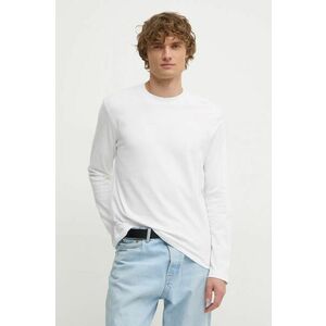 Sisley longsleeve din bumbac culoarea alb, neted, 3B7SS1045 imagine