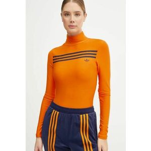 adidas Originals longsleeve femei, culoarea portocaliu, cu turtleneck, JN8313 imagine