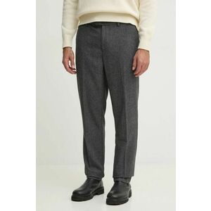 United Colors of Benetton pantaloni din lana culoarea gri, drept, 4JGSUF059 imagine