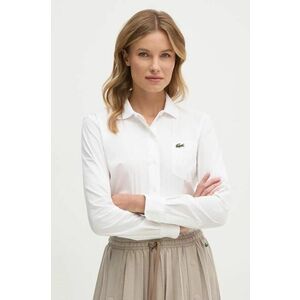 Lacoste camasa femei, culoarea bej, cu guler clasic, regular, CF3462 imagine