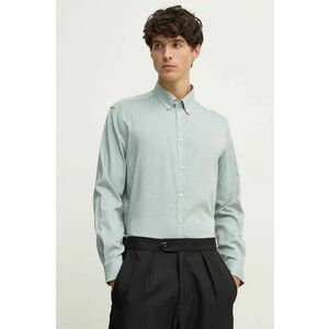 Sisley camasa barbati, culoarea turcoaz, cu guler button-down, regular, 5SEQSQ049 imagine