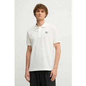 Lacoste polo de bumbac culoarea bej, cu imprimeu, PH2723 imagine