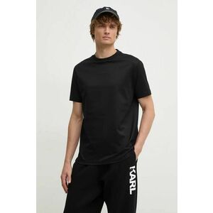 Karl Lagerfeld tricou din bumbac barbati, culoarea negru, neted, 544275.755015 imagine