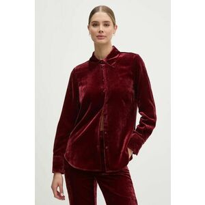 Sisley cămașă de catifea culoarea bordo, cu guler clasic, regular, 51EULQ07Y imagine