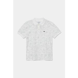 Lacoste tricouri polo din bumbac pentru copii culoarea alb, modelator, PJ2613 imagine