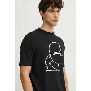 Karl Lagerfeld tricou din bumbac barbati, culoarea negru, cu imprimeu, 544225.755442 imagine