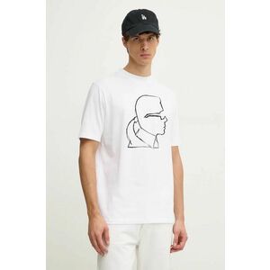 Karl Lagerfeld tricou din bumbac barbati, culoarea alb, cu imprimeu, 544225.755442 imagine