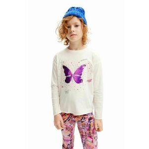 Desigual longsleeve din bumbac pentru copii culoarea alb, 24WGTK11 imagine