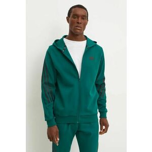 adidas bluza Future Icons barbati, culoarea verde, cu glugă, cu imprimeu, IW8531 imagine