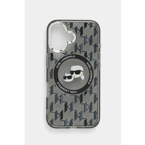 Karl Lagerfeld etui pentru telefon iPhone 16 6.1 culoarea negru, KLHMP16SHMCKMHK imagine