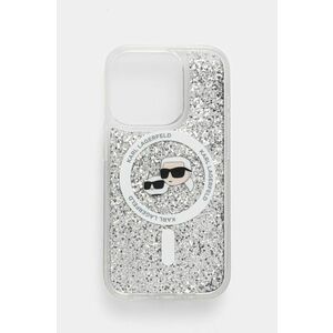 Karl Lagerfeld etui pentru telefon iPhone 15 Pro 6.1 culoarea transparent, KLHMP15LLGKCSGH imagine