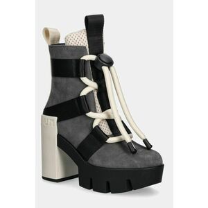 United Nude botine Grip Nomad Mid II femei, culoarea negru, cu toc drept, 1076480357 imagine