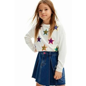 Desigual longsleeve din bumbac pentru copii culoarea alb, 24WGTK03 imagine