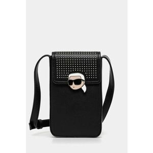 Karl Lagerfeld borseta de piele culoarea negru, 246W3203 imagine