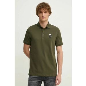 Karl Lagerfeld tricou polo barbati, culoarea verde, cu imprimeu, 544221.745022 imagine