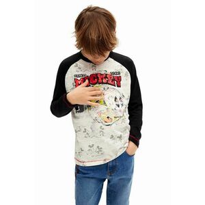 Desigual longsleeve din bumbac pentru copii MICKEY MOUSE culoarea negru, cu imprimeu, 24WBTK10 imagine