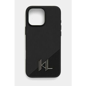 Karl Lagerfeld etui pentru telefon iPhone 16 Pro Max 6.9 culoarea negru, KLHMP16XSCMKMPCK imagine