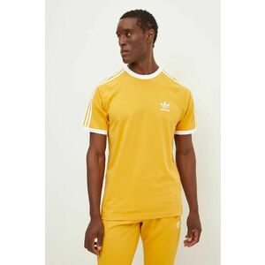 adidas Originals tricou din bumbac barbati, culoarea galben, cu imprimeu, IZ2370 imagine