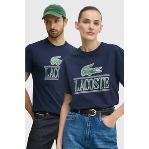 Lacoste tricou din bumbac culoarea albastru marin, cu imprimeu, TH1218 imagine