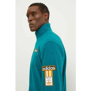 adidas Originals bluza Polarfleece Adibreak Tracktop barbati, culoarea verde, cu imprimeu, IW5815 imagine