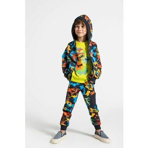 Coccodrillo pantaloni de trening din bumbac pentru copii culoarea albastru marin, modelator, DIGITAL BOY KIDS imagine