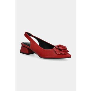 Answear Lab pumps culoarea rosu, cu toc drept, cu toc deschis imagine