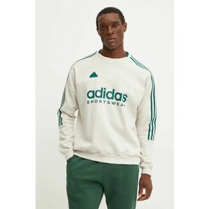 adidas bluză trening Tiro culoarea bej, cu imprimeu, IW5945 imagine