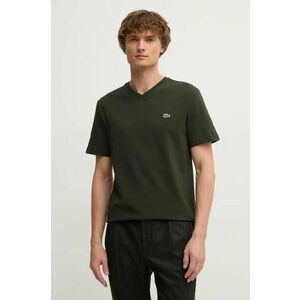 Lacoste tricou din bumbac barbati, culoarea verde, neted, TH5077 imagine